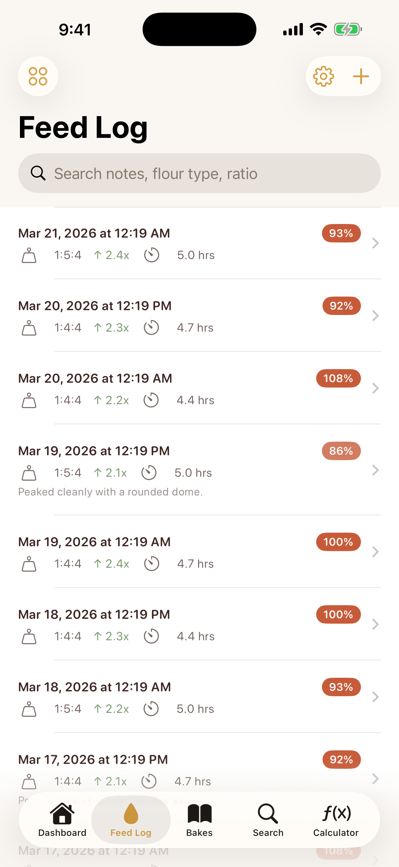 Sourdough Journal screenshot